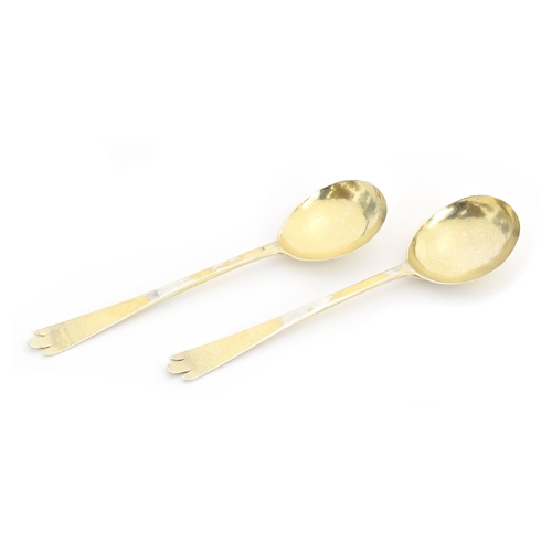 53 - A pair of George III provincial silver trefid spoons by John Mitchison, Newcastle 1784, 2.7ozt
