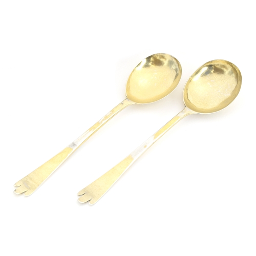 53 - A pair of George III provincial silver trefid spoons by John Mitchison, Newcastle 1784, 2.7ozt