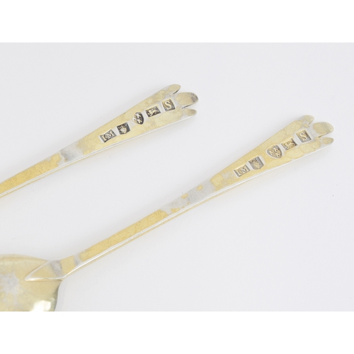 53 - A pair of George III provincial silver trefid spoons by John Mitchison, Newcastle 1784, 2.7ozt