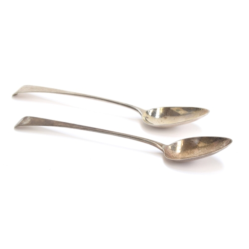 51 - Two Georgian silver Old English pattern serving spoons, one by Richard Cook, London 1803; the other ... 