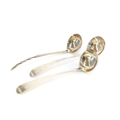 55 - A pair of Scottish silver sauce ladles by Alexander Henderson, Edinburgh 1810, the plain terminals m... 