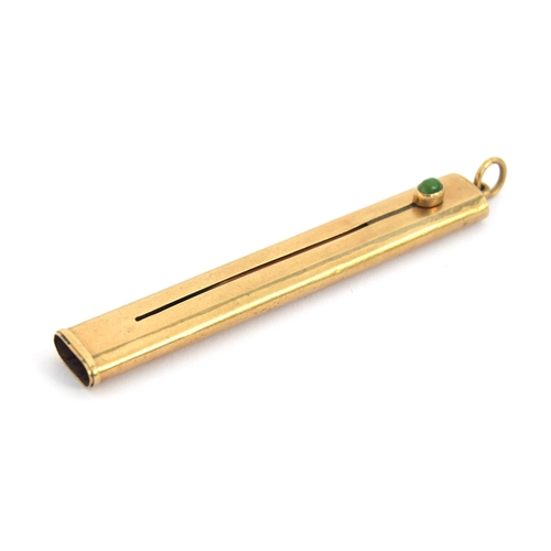 31 - A 9ct gold Sampson Mordan & Co propelling pencil, the slider set with a turquoise cabochon, engraved... 