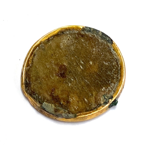 30 - A French Art Nouveau gold medallion/jewellery element depicting a lady in profile, monogrammed TW, l... 