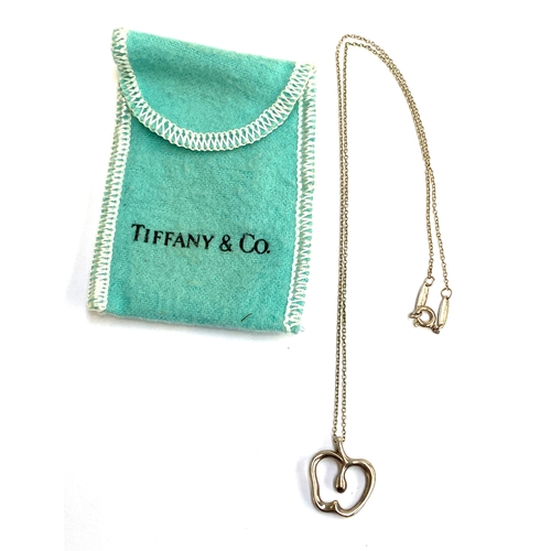 56 - A Tiffany & Co. Elsa Peretti 925 silver apple pendant on original chain, the pendant 1.5cmW