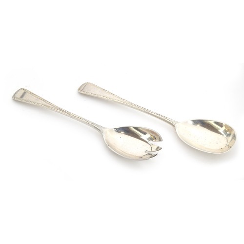 52A - A pair of Old English pattern silver salad servers, London 1926, 18.5cm long, 3.3ozt
