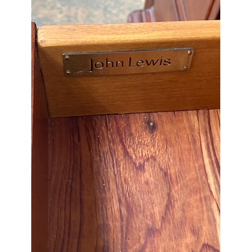 1056 - A smart pair of John Lewis wooden bedside cabinets of three drawers, on plinth base, 45x41.5x70cmH