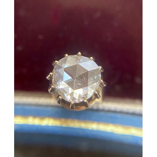 22 - A pair of 19th century late Georgian/early Victorian gold mounted rose cut diamond stud earrings, th... 