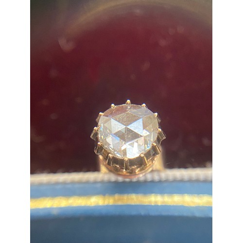 22 - A pair of 19th century late Georgian/early Victorian gold mounted rose cut diamond stud earrings, th... 