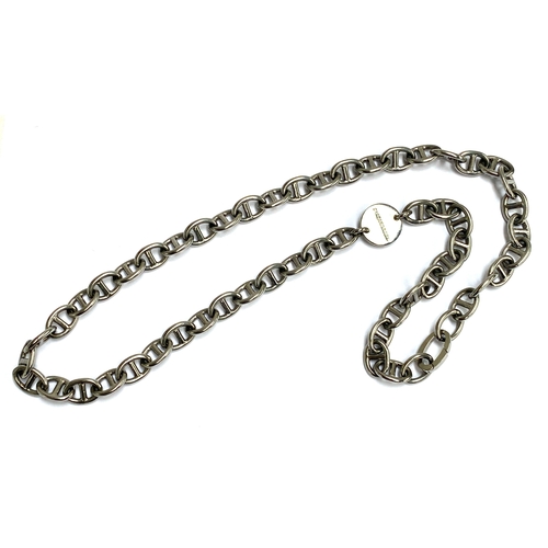 69 - A Danish Dyrberg/Kern silver tone mariner link necklace, 69cmL unclasped