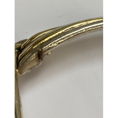 44 - A Bat Ami 925 silver and silver gilt Modernist style collar necklace, signed, gross weight 59.1g