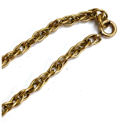 50 - A vintage long gold chain, unmarked but tests as 9ct, 37cmL, 15.1g