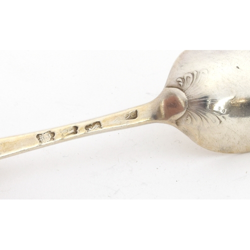 52 - A pair of George II Hanoverian pattern silver tablespoons by Edward Bennett I, London 1750, the term... 