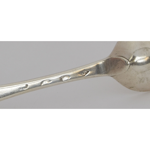 54 - An 18th century Irish Hanoverian pattern silver tablespoon by Christopher Skinner, Dublin 1749, the ... 