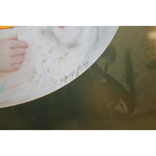 26 - A PORTRAIT OF A BABY SIGNED E. SWAN 1924