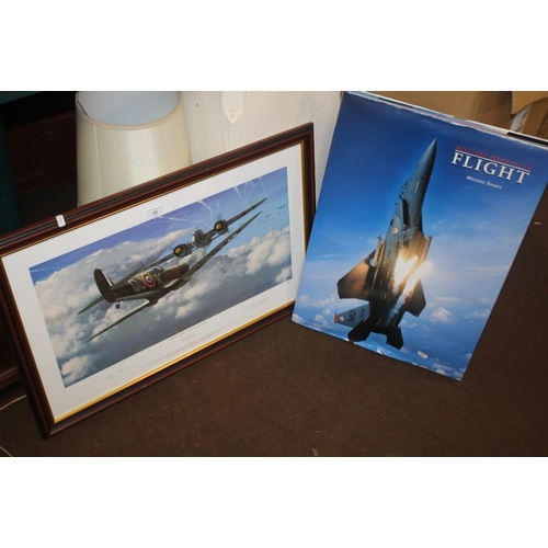43 - A FRAMED 'PHILIP E. WEST' LIMITED EDITION PRINT TITLED 'AGAINST ALL ODDS THE BATTLE OF BRITAIN' TOGE... 
