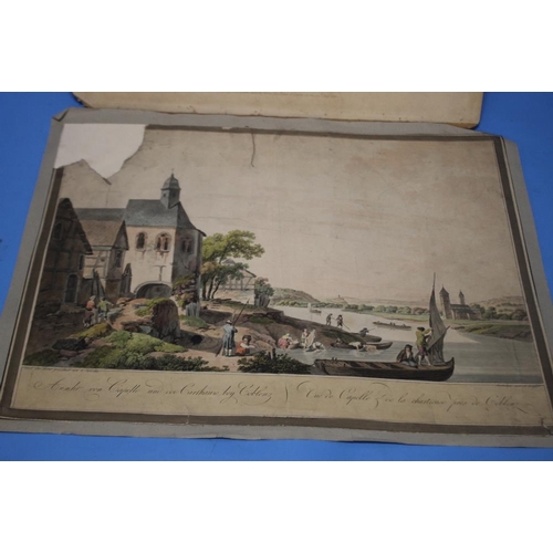 45 - A HAND COLOURED LITHOGRAPH TITLED 