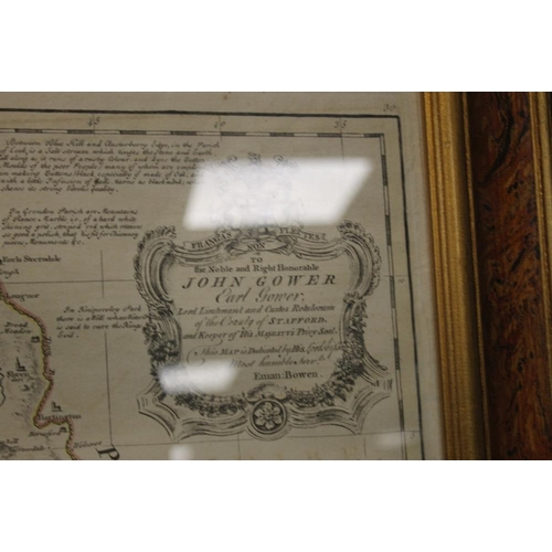 52 - EMANUEL BOWEN MAP OF STAFFORDSHIRE c.1760 from 'The Large English Atlas', cartouche dedicated to 'Th... 