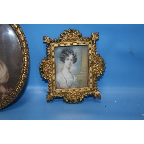 65 - TWO FRAMED AND GLAZED PORTRAIT MINIATURES OF LADIES  (2)