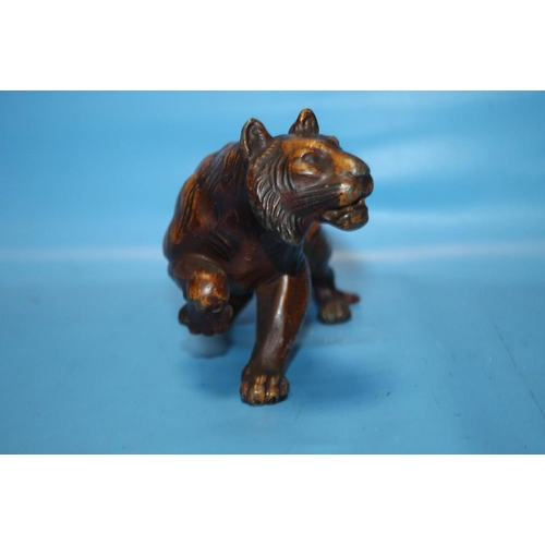 89 - A METAL FIGURE OF A TIGER