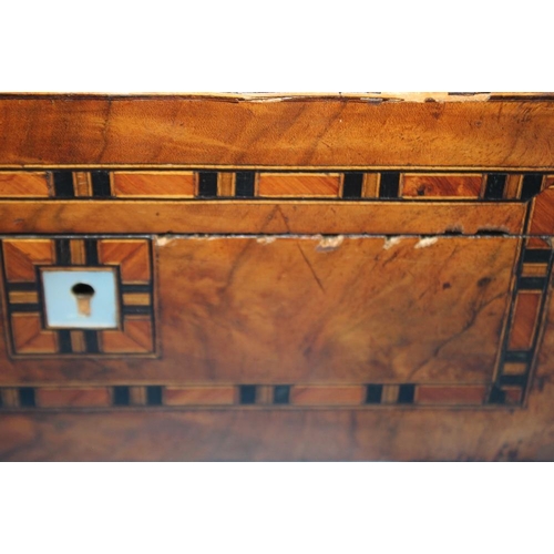 94 - AN INLAID  MAHOGANY BOX (with damage to the front)