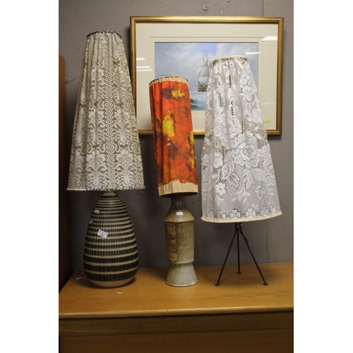 103 - THREE RETRO TABLE LAMPS