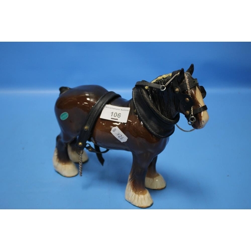 106 - A BROWN BESWICK SHIRE HORSE