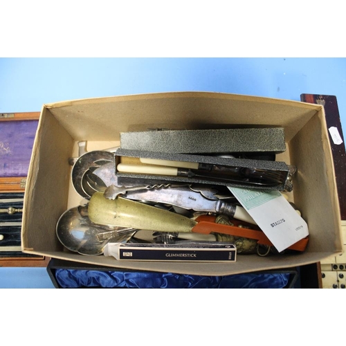 115 - A QUANTITY OF CUTLERY AND COLLECTABLES