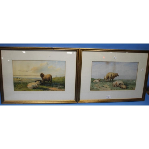 2 - FRANCIS WAINWRIGHT - TWO WATERCOLOURS DEPICTING SHEEP