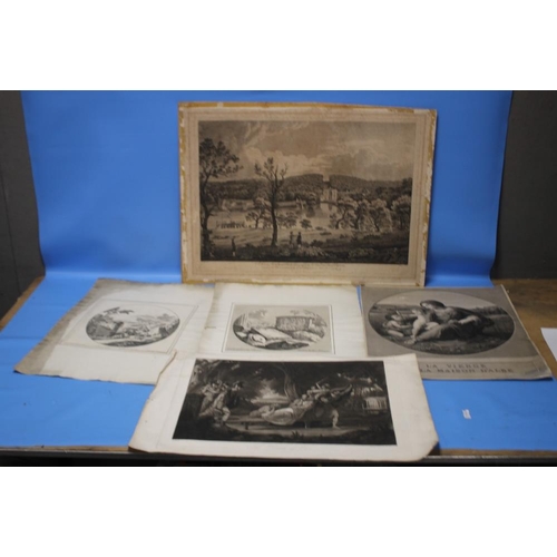 26 - AFTER JOHN HENDRICK ROOS, TWO ENGRAVINGS OF CLASSICAL SCENES TOGETHER WITH 