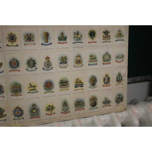 32 - CIGARETTE CARDS - TERRITORIAL ARMY BADGES, a full set of 128 uncut cigarette silks mounted on card