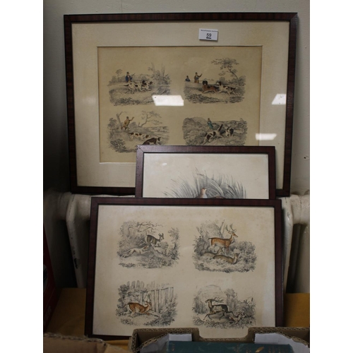 59 - THREE FRAMED HUNTING INTEREST PRINTS