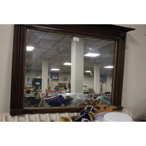 60 - A SMALL MAHOGANY FRAMED OVERMANTEL STYLE MIRROR