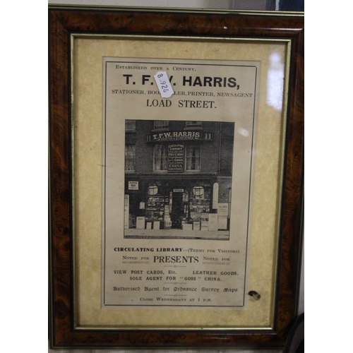 63 - THREE FRAMED VINTAGE BEWDLEY RELATED ADVERTISING SHEETS