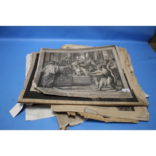 74 - A QUANTITY OF PRINTS AND ENGRAVINGS  A/F