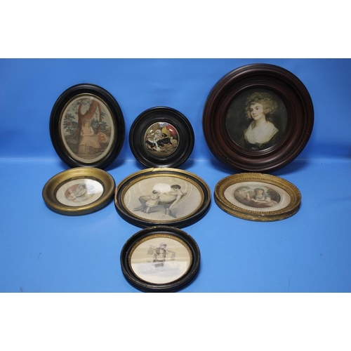 75 - A BOX OF FRAMED PICTURES AND PRINTS TO INCLUDE GEORGIAN EXAMPLES