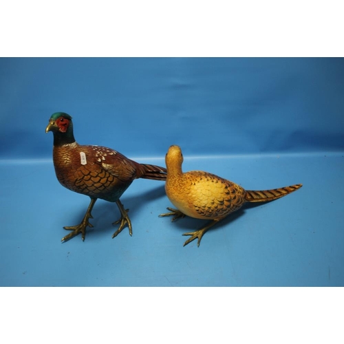 95 - A PAIR OF PHEASANT FIGURES BY ELLI MALEVOLTI