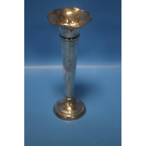 104 - A HALLMARKED SILVER BUD VASE