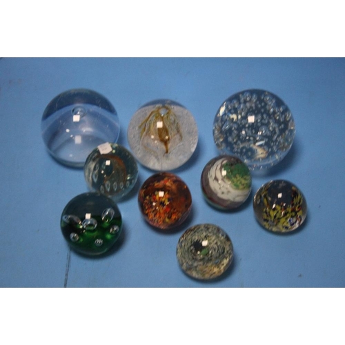 108A - NINE GLASS PAPERWEIGHTS