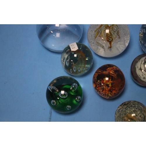 108A - NINE GLASS PAPERWEIGHTS
