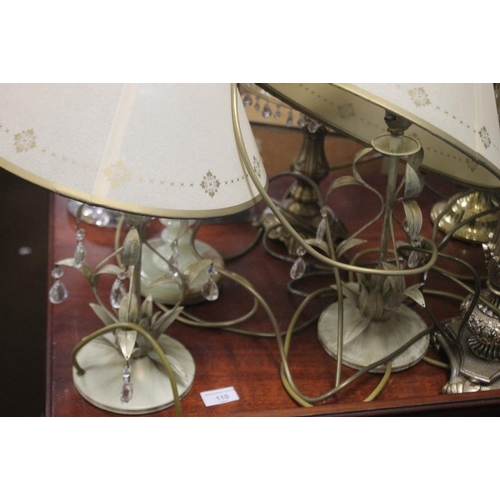 110 - A QUANTITY OF TABLE LAMPS AND SHADES, A/F
