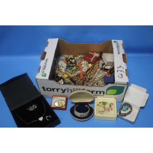 111 - A TRAY OF COSTUME JEWELLERY