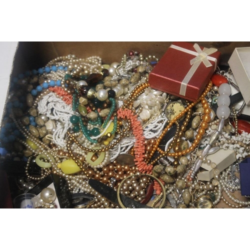 111 - A TRAY OF COSTUME JEWELLERY