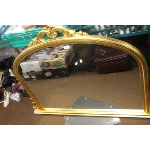 57 - AN OVERMANTEL MIRROR, 92 X 126 CM