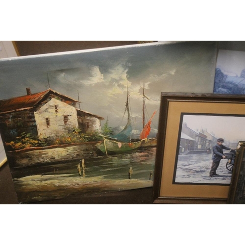 69 - A QUANTITY OF PICTURES, PRINTS AND MIRRORS
