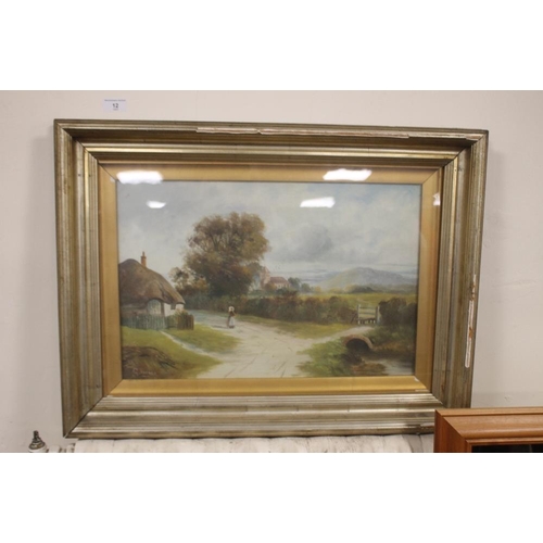 12 - FRAMED AND GLAZED PICTURE DEPICTING A COUNTRY SCENE BY G TURNER 70 X 52 CM