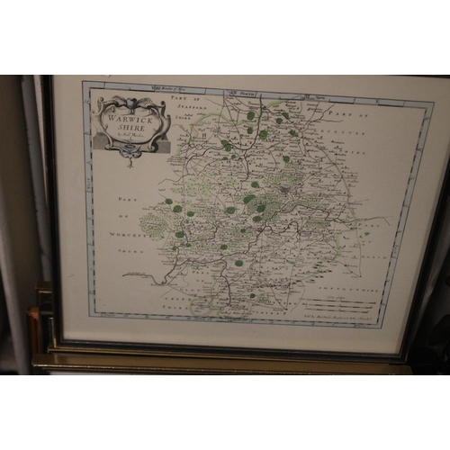 19 - A QUANTITY OF REPRODUCTION MAPS TO INCLUDE THE WORLD, WARWICKSHIRE CORNWALL ETC THE LARGEST 67 X 50 ... 