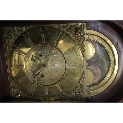 773 - A LONGCASE CLOCK, THOMAS BIRCHILL, NANTWICH, WITH TWO WEIGHTS AND A PENDULUM