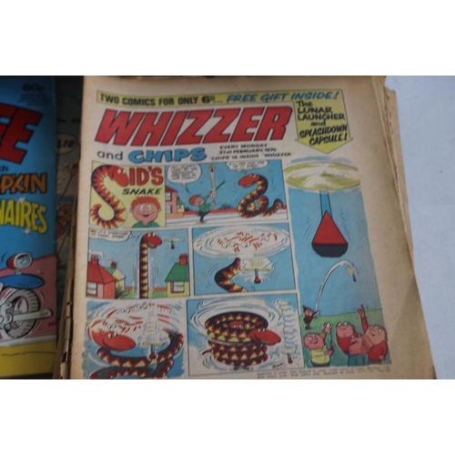 101 - TWO BOXES OF MISCELLANEOUS COMICS to include Beano, Dandy, Buster, Whoopee, Whizzer and Chips, Marve... 