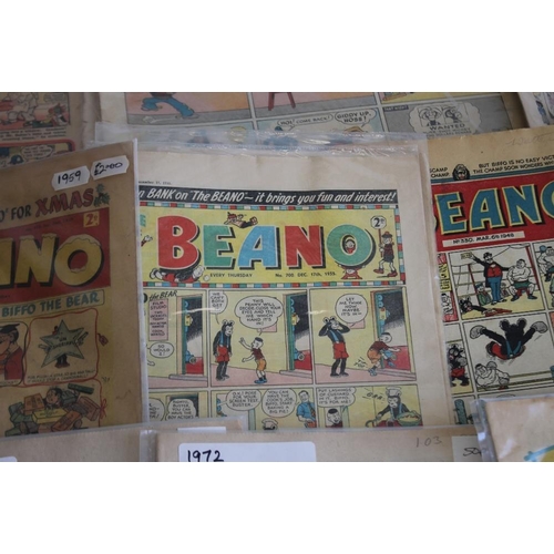 113 - THE BEANO, DANDY, KNOCKOUT AND TOPPER COMICS to include 'The Beano' #330 1948, #700 1955, #711 1956,... 