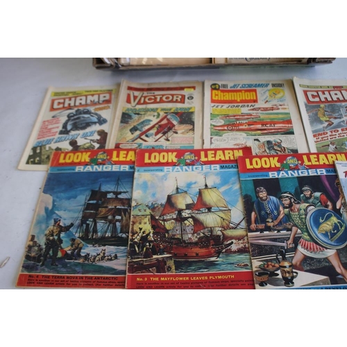 114 - A QUANTITY OF 1960s, 70s and 80s BOYS COMICS to include 'Champion' #1 1966,  'Bullet' (20), 'Buddy' ... 